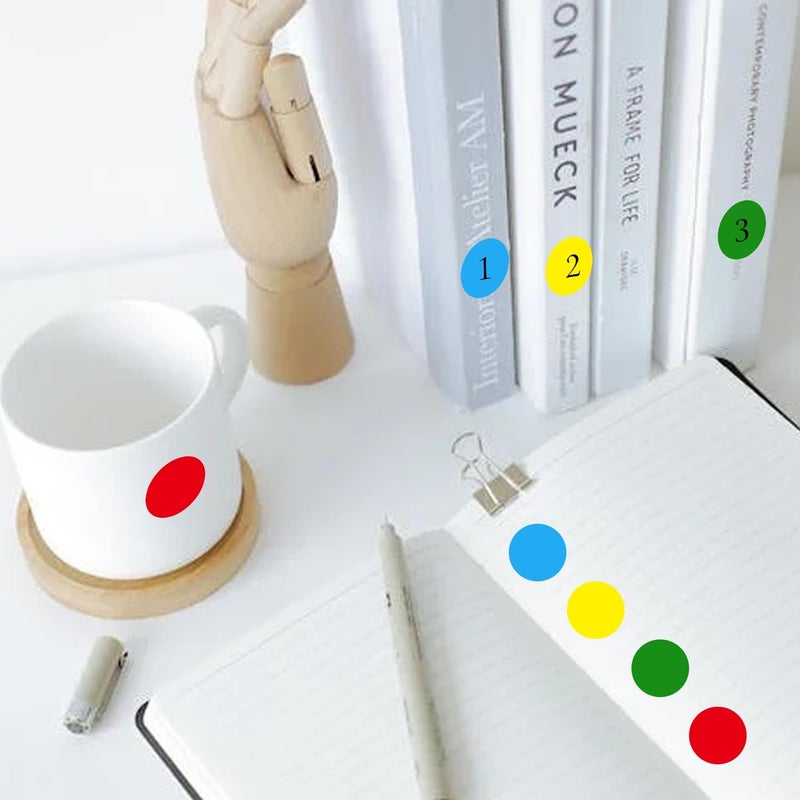 Yeachlaing 6000 PCS 0.5 Inch Color Coding Labels Circle Dot Stickers,Can Writing for Office,Student Classroom and Other Scenarios (6 Rolls,1000 Labels Per Roll) - Image 3